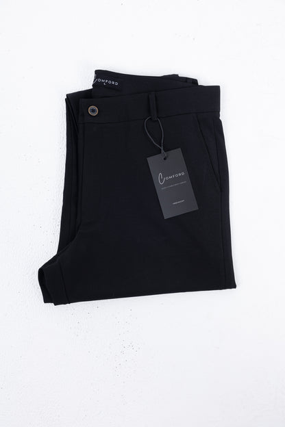 Comford Classic Midnight Black pants - fabric close-up highlighting breathable material