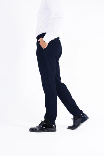 Comford Classic Navy Blue trousers - full-length view showing fit and flexibility
